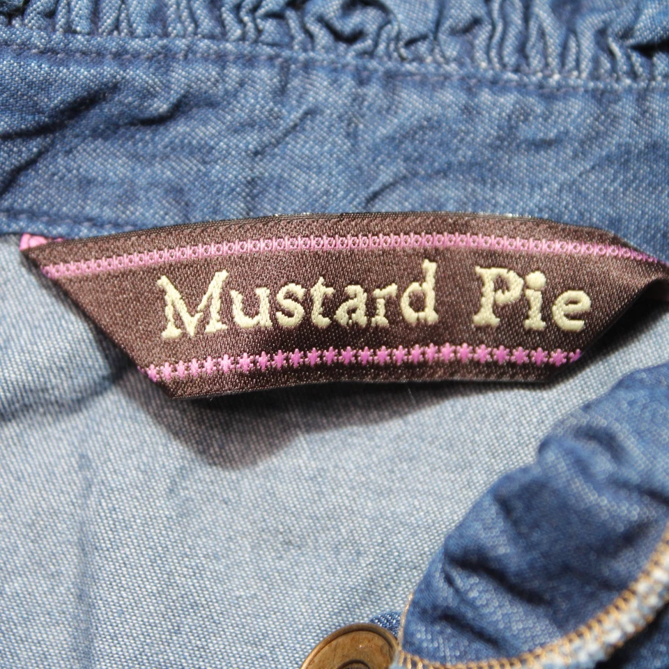 Mustard Pie Girls 6X Woodland Piper Button Down Ruffle Long Sleeve Denim Shirt - Image 3 of 4