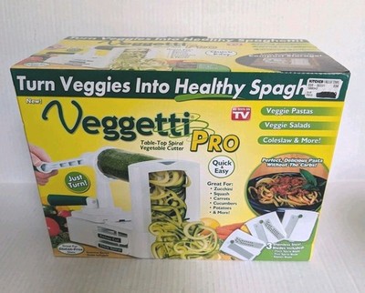 Veggetti Pro Tabletop Spiral Vegetable Cutter 3 Blades Spiralizer Slicer New NIB