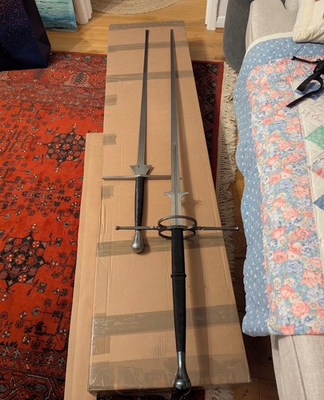 #ad Regenyei Iberian Montante SwordD2 Steel With Leather Sheath Collectible $352.75