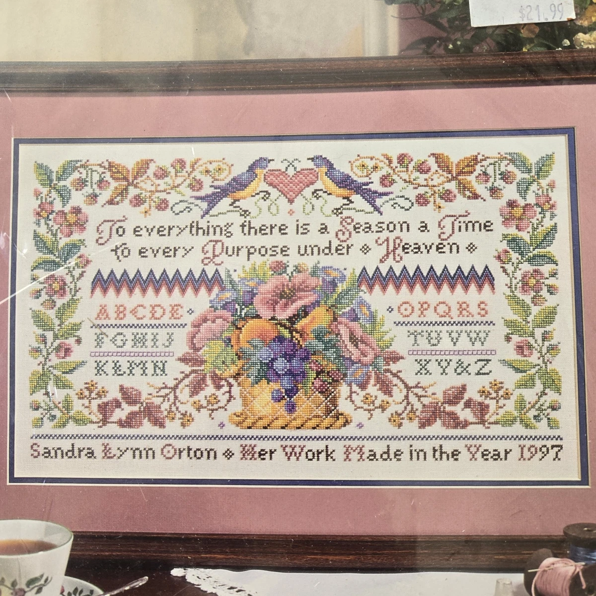 Bucilla Needles N Hoops Cross Stitch Sampler Kit-To Everything There Is A Season