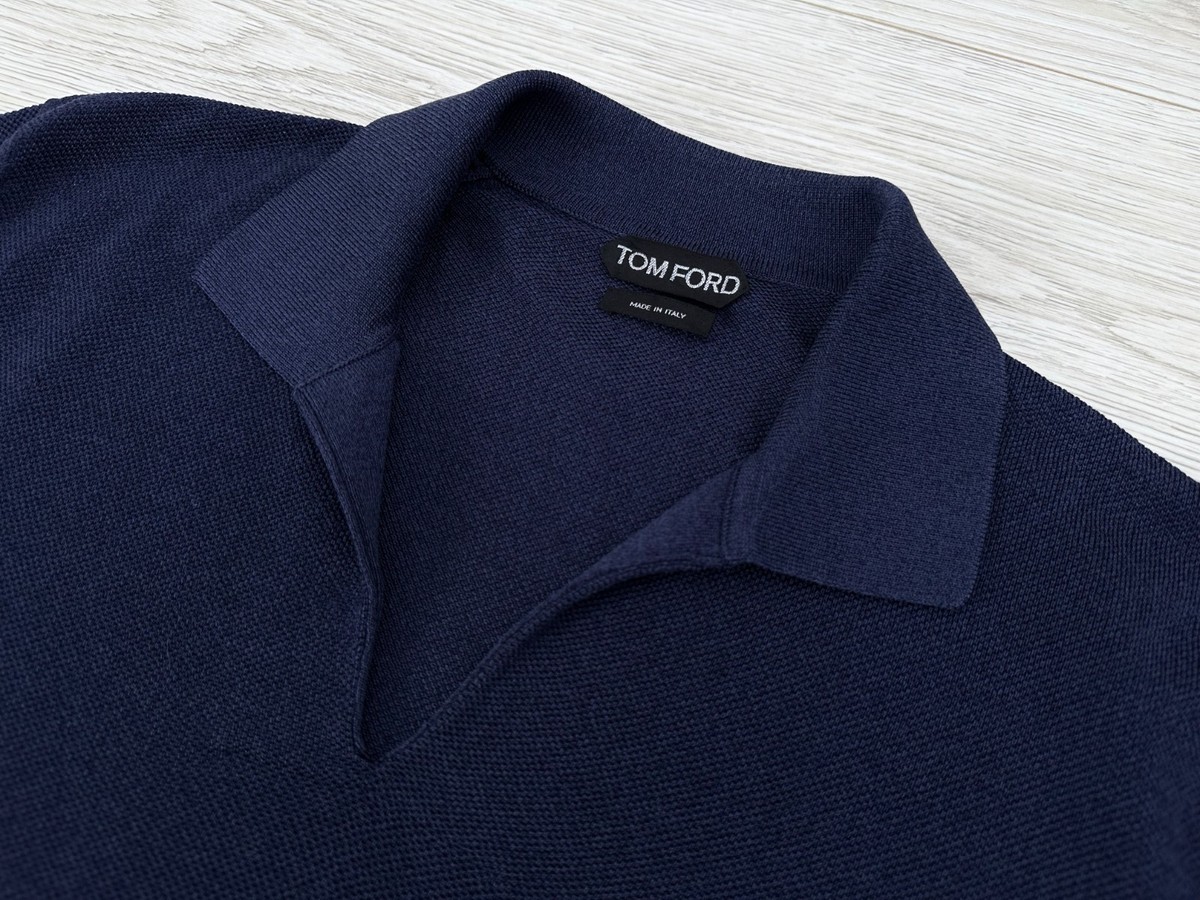 TOM FORD スキッパーポロシャツ 007SPECTRE Tom Ford Navy Polo Shirt | Bond Lifestyle