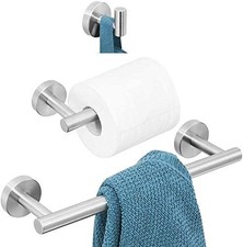 YUET Silver Bathroom Accessories Accessory Bars Set Hand Towel Holders Ring Rail