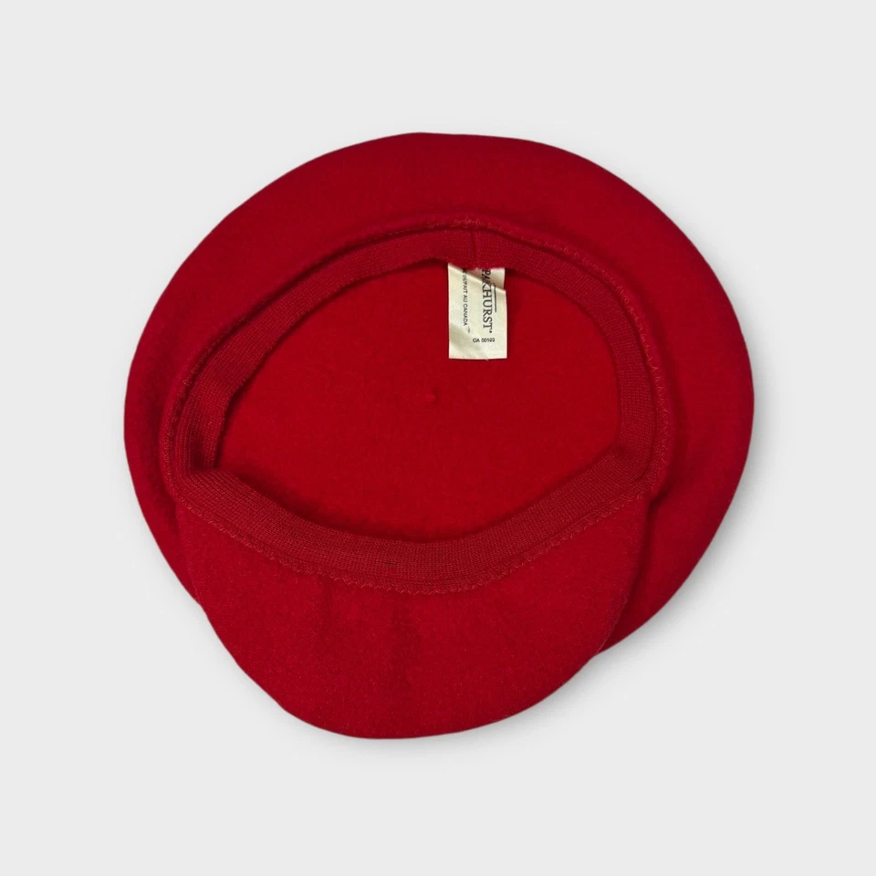 Boina Roja De Colección 100% Lana Parkhurst Canadá Navidad Sombrero Rojo Sociedad Vacaciones Foto 3 de 4