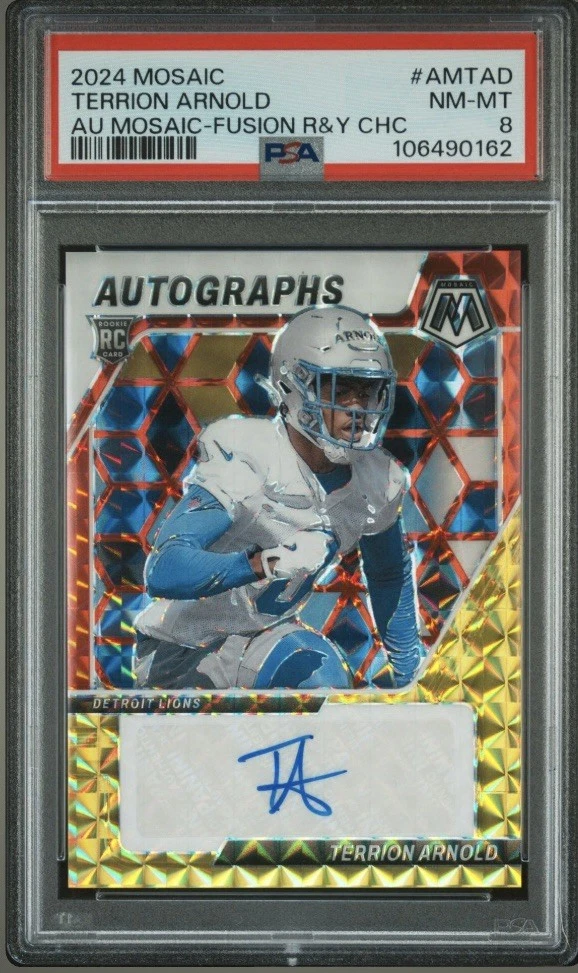 Terrion Arnold Panini Mosaic Autographs Mosaic #AMTAD Fusion Green & Black Choice