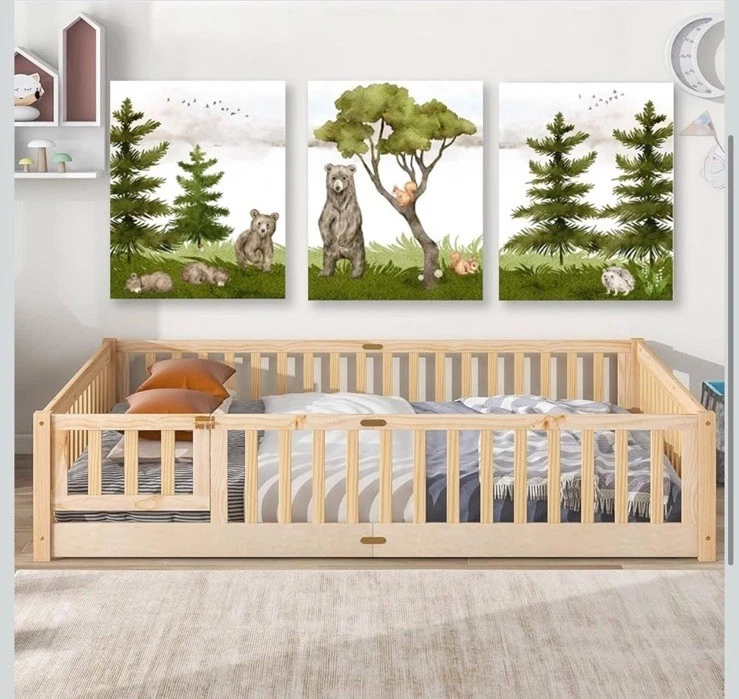 Juego de arte de pared en lienzo de animales del bosque, 3 impresiones de acuarela rústica de 16"x24" Foto 3 de 3
