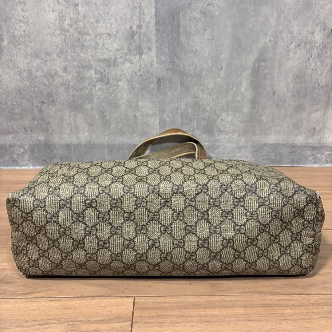 GUCCI GG Supreme Canvas Tote Bag Brown Sherry Stripe Unisex Authentic thumbnail 7