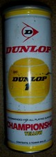 Vintage New Dunlop 1 Championship Yellow Tennis Balls -Sealed Can - 3 Balls