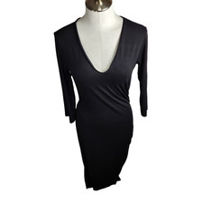 Isabella Oliver Womens Fitted Maternity Dress US Size 6 Black Ruched Stretch