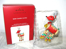 2020 Hallmark Sew Darn Cute Reindeer Red Sewi...