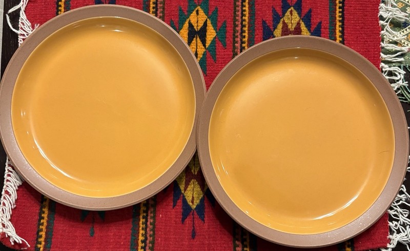 Dansk BLT Pottery Orange Dinner Plates 10.5” Set Of 2