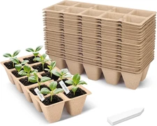 200 Cells Peat Pots, Seed Starter Trays Planting Trays for Seedlings, 20 Pack Ge