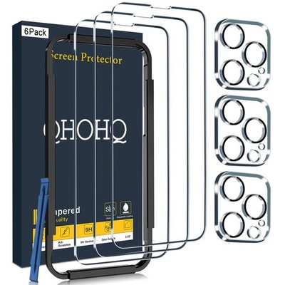 QHOHQ 3 Pack Screen Protector for iPhone 14 Pro Max 6.7 Inch, Transparent