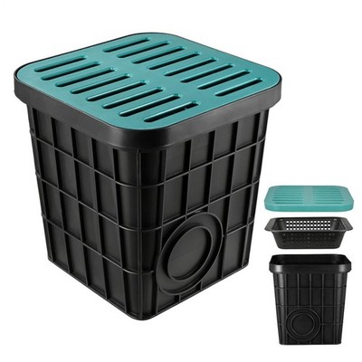 16x16x16'' Catch Basin Fiberglass Grate Debris Basket, A15 French Drain for Yard