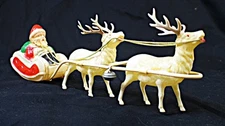 Vintage 1950's Celluloid Santa Sled - Japan 