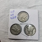 mercury dimes lot of 3