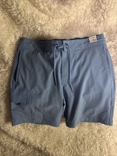 Caribbean Joe Swim Trunk Men Lg Teal Blue Green Acct Mesh Lined Draw String NWT