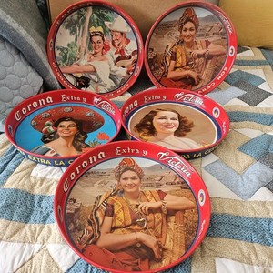 Mid CENTURY Corona Extra Y Victoria Modelo Beer Trays