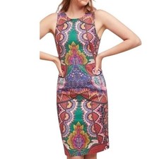 Anthropologie Maeve Kaleidoscope Columns Dress Red Purple Green Sleeveless 4