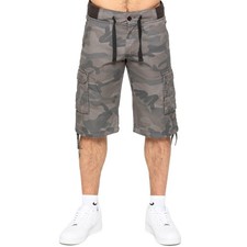 Mens Enzo Cargo Shorts Lightweight Casual Summer Elasticated Camo Half Pants