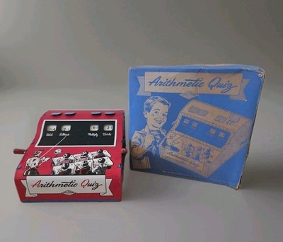 Vintage 1950s Wolverine Arithmetic Quiz Metal Toy + Box ~ Mint Condition!