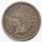 1860 Indian Head Penny Cent Very Good (VG) Details