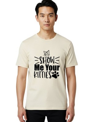 Show Me Your Kitties Mens Graphic Tee, 100% Cotton, Casual Summer Wear