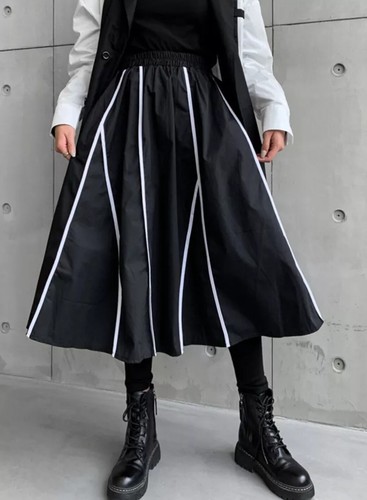 Black Urban Street Chic Vtg Boho Pettiskirt Pagen Designer Pockets Skirt 12 14 - Picture 13 of 18