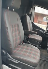 Sitzbezüge nach Maß Kunstleder Jacquard J7 Rot passend für Peugeot Boxer ab 2014