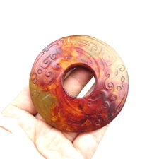 Chinese old  jade,Hetian jade,Hongshan culture,rare dragon,choi,pendants A068