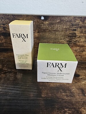Farm Rx Pineapple Plus Brightening Jelly Serum 1oz,  Super Greens Moisture Cream