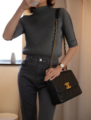 RAREAuth CHANEL Jumbo coco mark turnlock chain shoulder flap bag