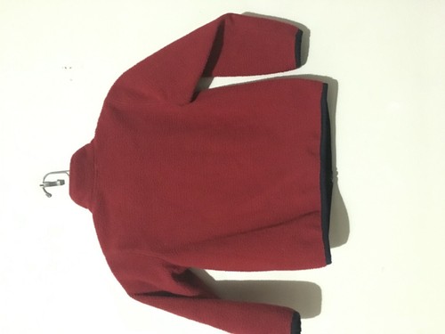 Uniqlo Size 5 - 6 Fleece Jacket Red Navy Kids Boys Winter Zip Up Warm 111-409216 - Picture 8 of 12