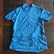 Canari Women's Cycling Jersey Top Short Sleeve Pockets 1/4 Zip Blue Sz Large