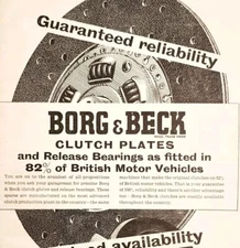 1957 Borg And Beck Clutch Plates Import Advertisement Autocar Automobilia DWPP4