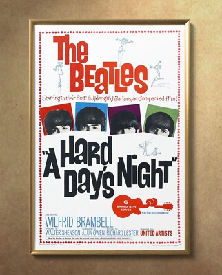 A Hard Day s Night 1963 Movie Poster 24''x36'' Glossy Unframed 6401