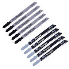 BlueSpot 5pc Jigsaw Blade Set T Shank Clean Fast Cut Or Down Cut Blades For Wood