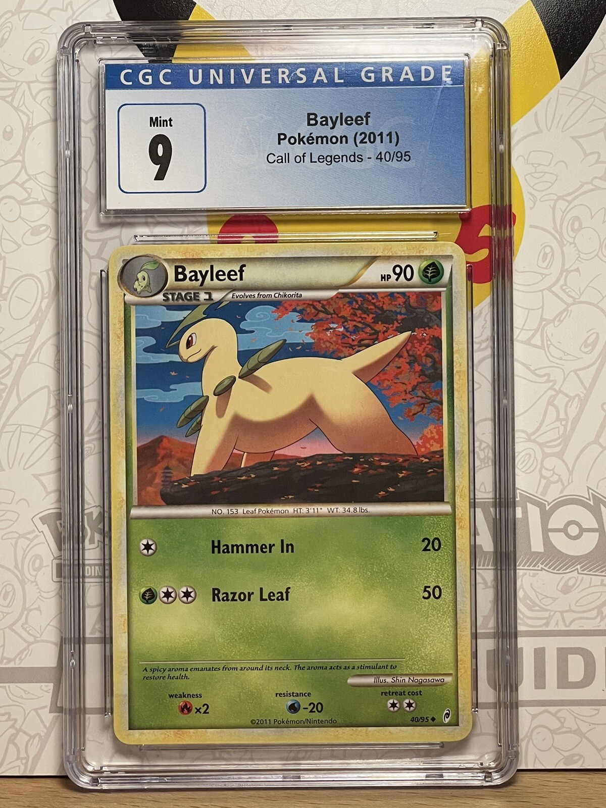 CGC 9 2011 BAYLEEF Pokemon: Call of Legends  #40-MINT ***INSANELY LOW POP***