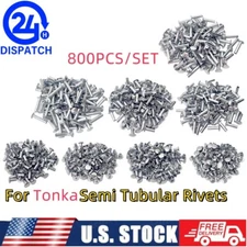For Tonka 1/8" Diameter 800 Piece Super Assortment Toy Parts Semi Tubular Rivets