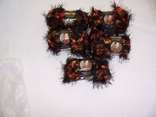NEW LION BRAND FANCY FUR JUNGLE BLACK RUST RED PRINT EYELASH YARN 255 1 