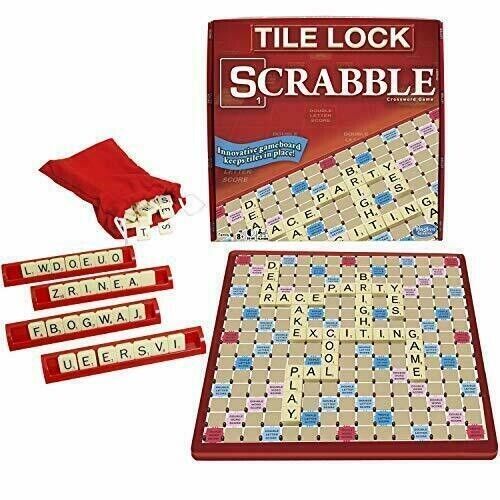 SCRABBLE Tile Lock Rotating Crossword Game - Family Game Night Kids 8+ & Adults - Picture 1 of 4