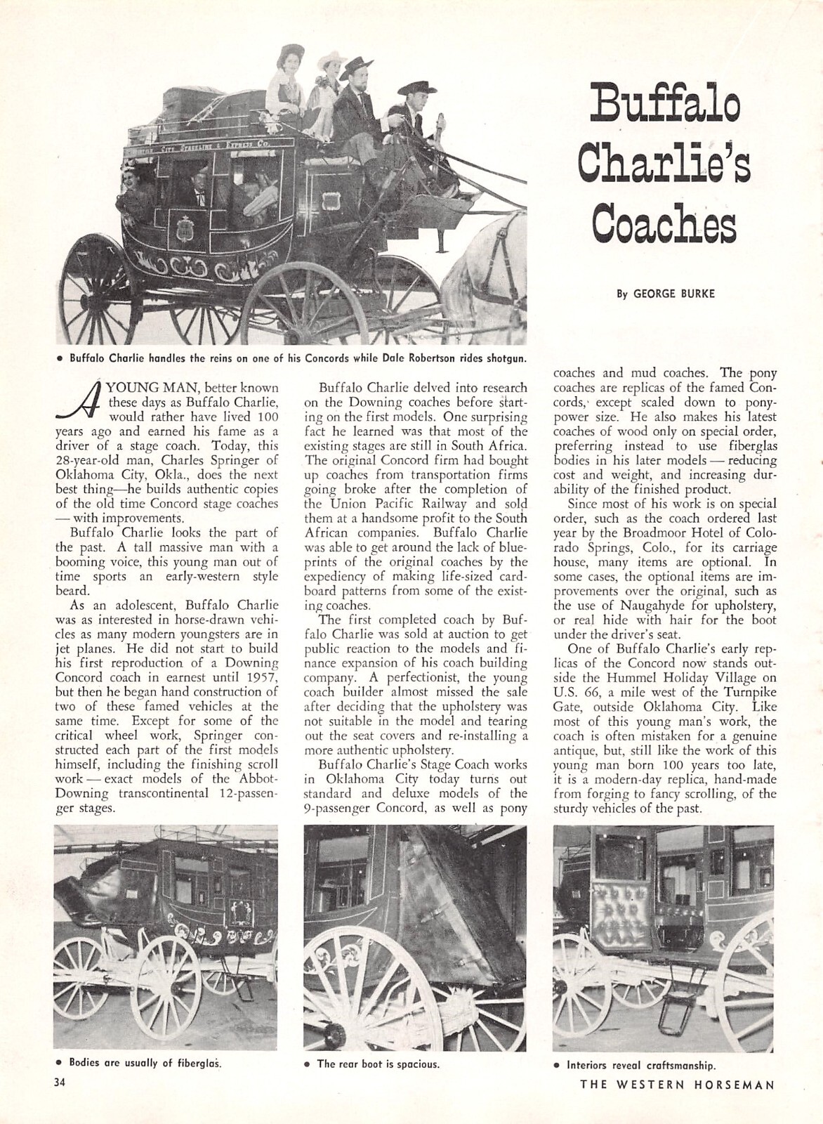 Buffalo Charlie's Coaches South African Locale Union Pacific RR Vtg Mag Article