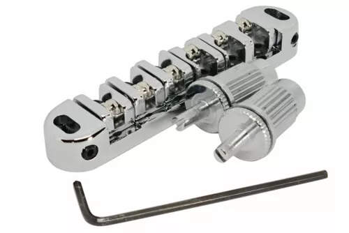 Low Profile Roller Bridge Tune-o-Matic for Epiphone guitars - m8  posts - Chrome