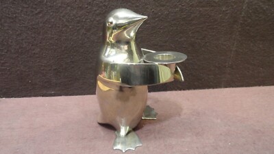 Restoration Hardware Art Deco Style Chrome Penguin Candle Holder