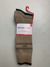 Michael Kors Socks Men's Dress Crew 3 Pairs Smooth Toe Seam Stretch New Sz 7-12