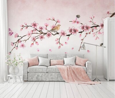 3D Peach Branch ZHUA27005 Wallpaper Wall Murals Removable Self-adhesive Ann