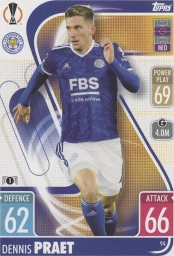 2021-22 Topps Match Attax UCL Dennis Praet #94
