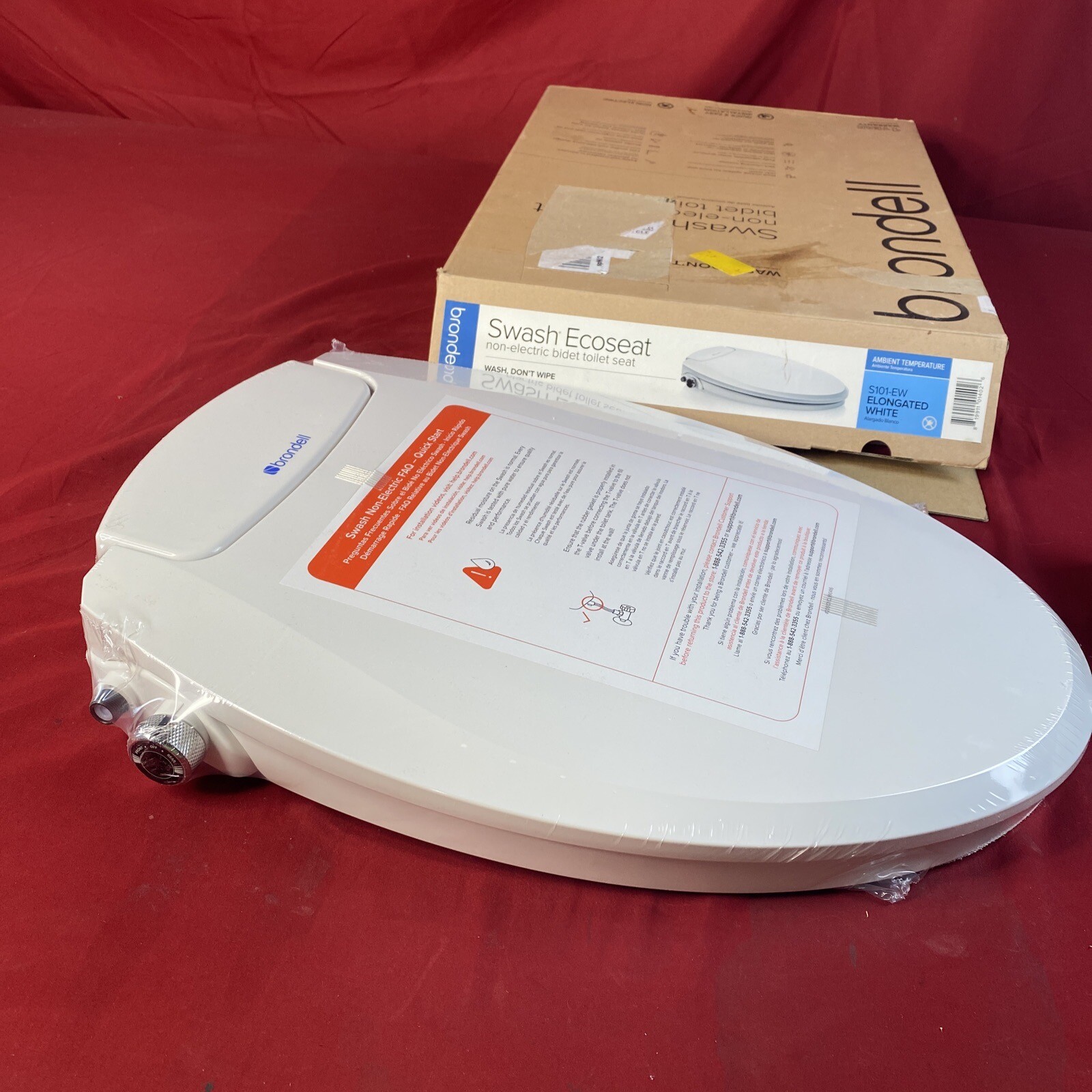 Brondell Swash CL99 Ecoseat NonElectric Bidet Toilet Seat White