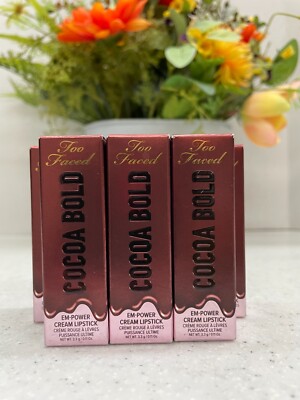 Too Faced Cocoa Bold EM-Power Cream Lipstick (U Pick) NIB 3.3 g