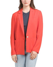 Piazza Sempione Milano Italy Single Button Blazer Red Acetate, IT 44 US 8, NWT