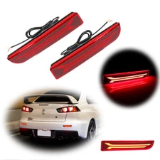 1 Pair For Mitsubishi Lancer EVO CZ4A RVR Red LED Rear Bumper Reflector Lights